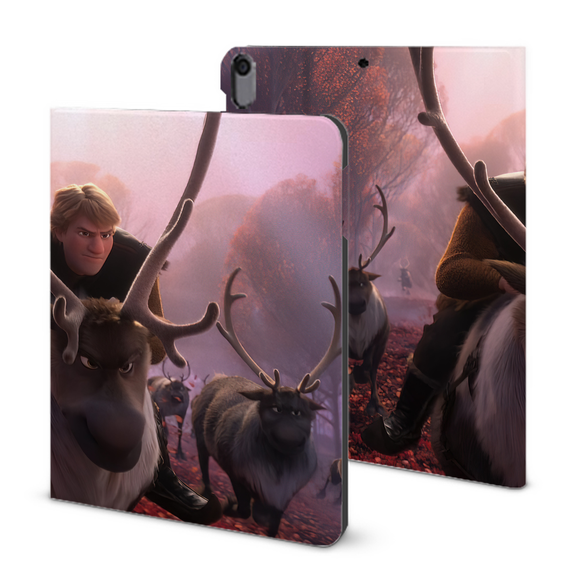 （画像用） アナと雪の女王 アンナ エルサ Frozen Anna Elsa IPad ケース ブック型 PUレザー TPU 耐衝撃 軽量 薄型 ペン収納なし 全面保護 IPad 各モデル対応